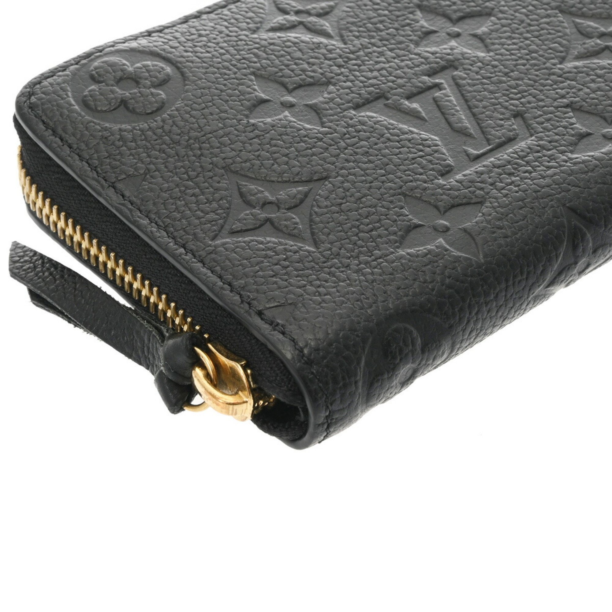 LOUIS VUITTON Louis Vuitton Monogram Empreinte Portefeuille Clemence Noir M60171 Women's Leather Long Wallet