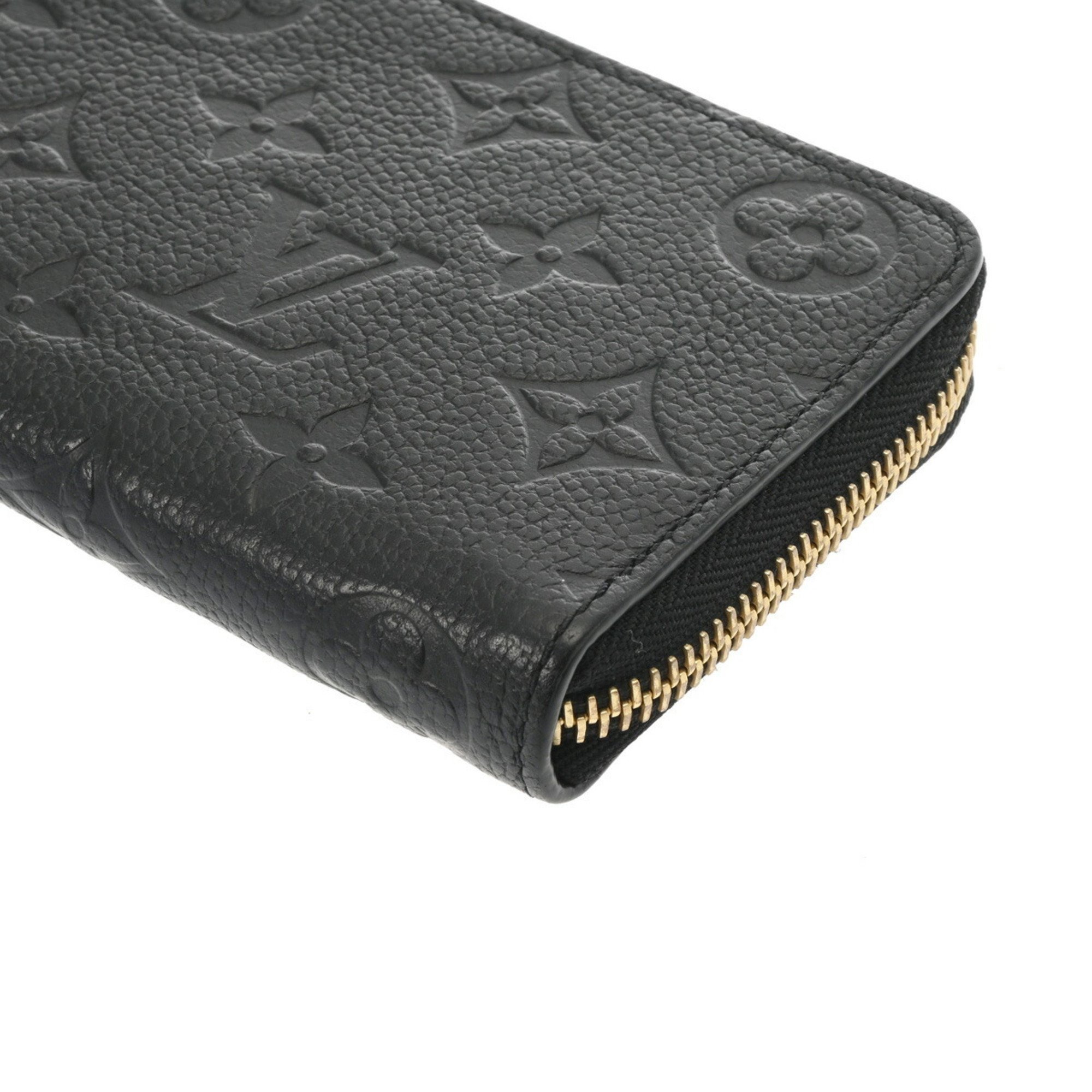 LOUIS VUITTON Louis Vuitton Monogram Empreinte Portefeuille Clemence Noir M60171 Women's Leather Long Wallet