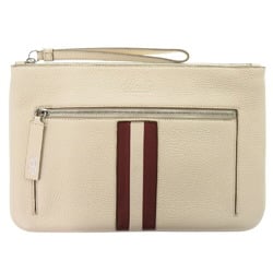 Bally TALKER.TSP Leather White Clutch Bag Second Pouch 2135BALLY