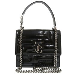 Jimmy Choo Avenue Quad AVENUE QUAD Chain Shoulder Bag Patent Leather Black 0597JIMMY CHOO