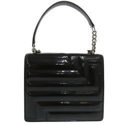 Jimmy Choo Avenue Quad AVENUE QUAD Chain Shoulder Bag Patent Leather Black 0597JIMMY CHOO