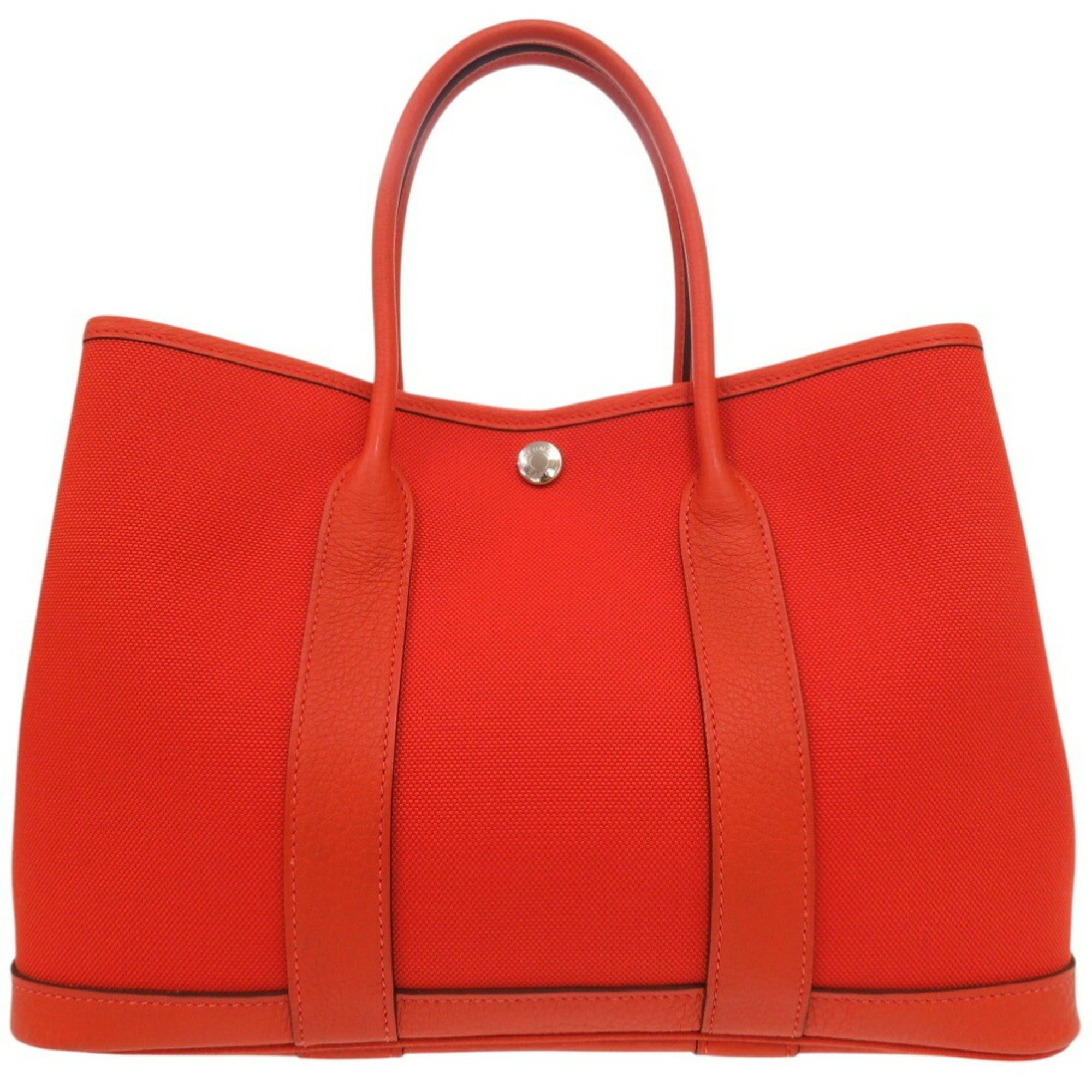 Hermes Garden TPM Toile Officier Negonda Fou Orange B Stamp (Made in 2023) Tote Bag 0612 HERMES