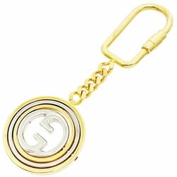 Gucci Keychain Double G Keyring Metal Gold Silver GUCCI GG Old Round Motif Key Hook Bag Charm TRN-13837