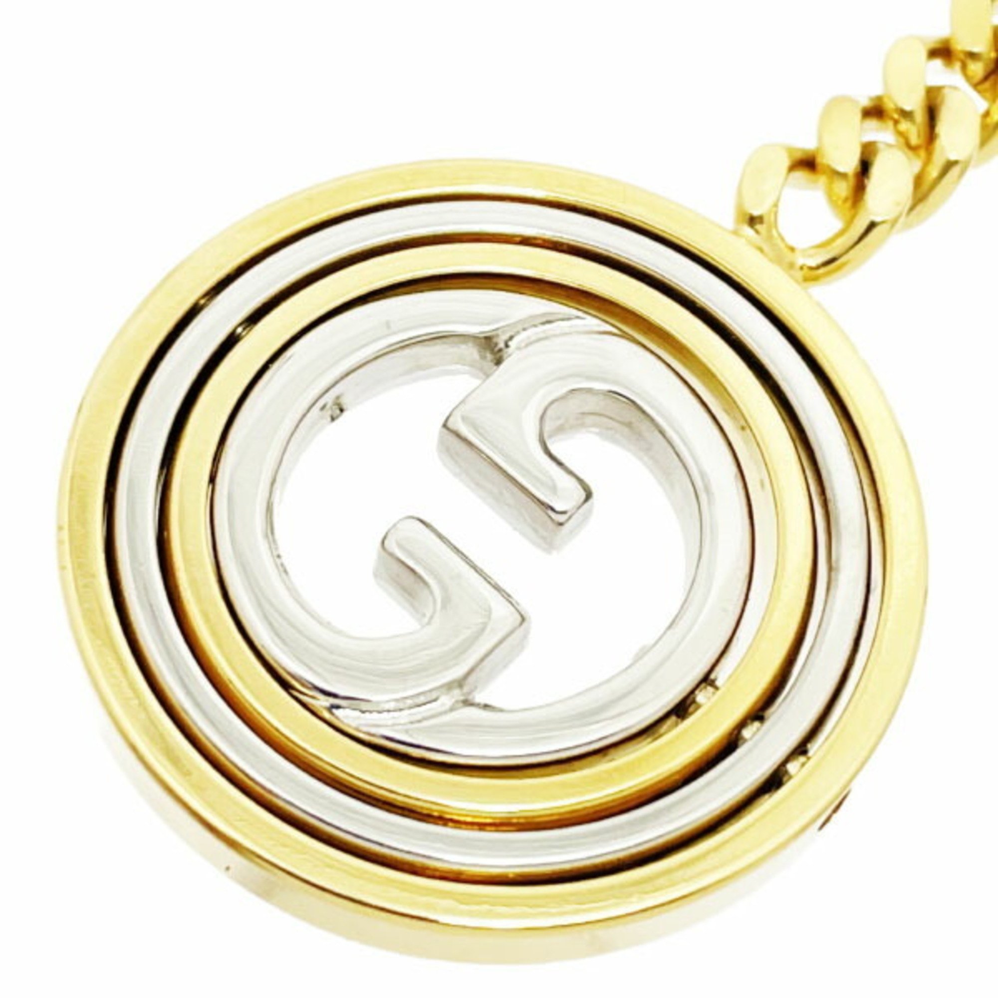 Gucci Keychain Double G Keyring Metal Gold Silver GUCCI GG Old Round Motif Key Hook Bag Charm TRN-13837