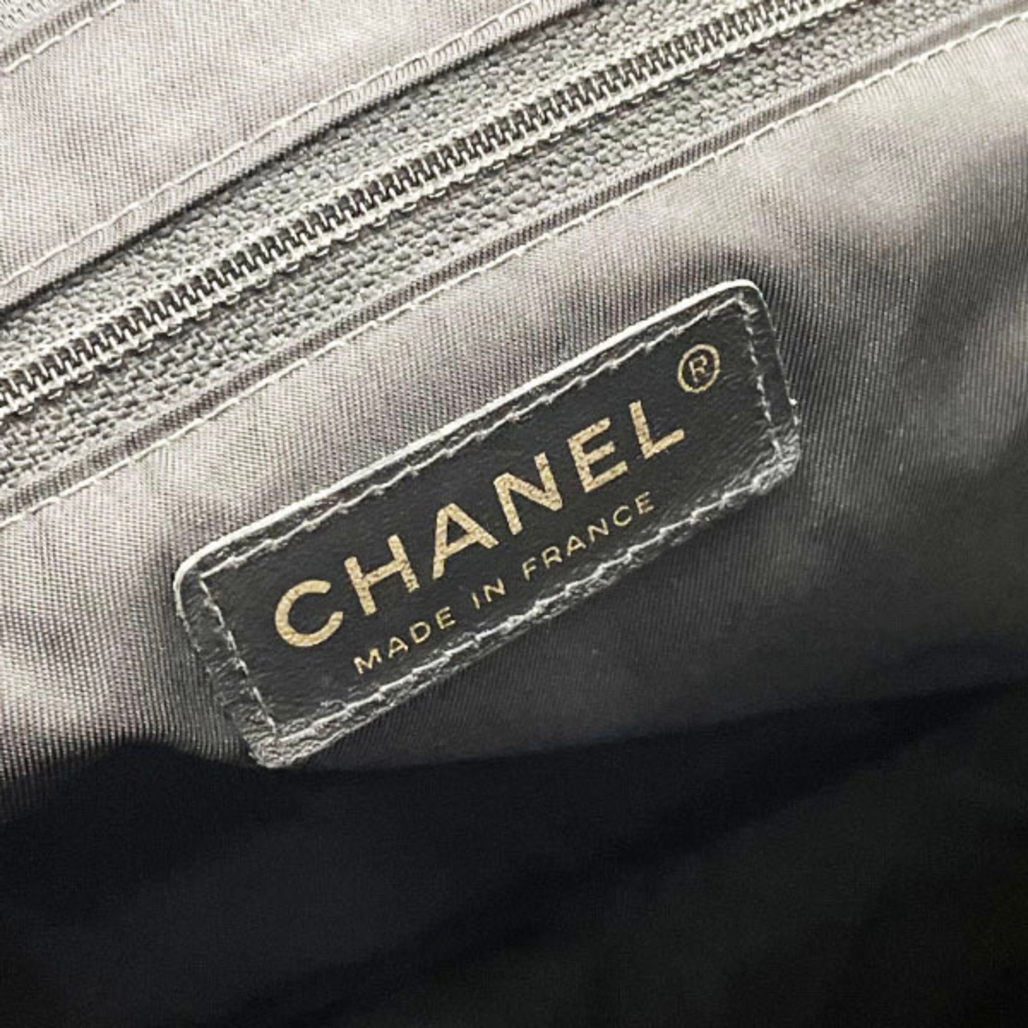 Chanel Tote Bag New Travel Line MM Nylon Jacquard Leather Black A15991 CHANEL CC Coco Mark Shoulder HH-13960