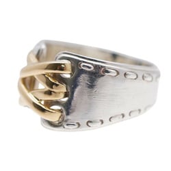 Hermes Mexico Double Silver 925/K18YG Ring #51 Yellow Gold 0230HERMES