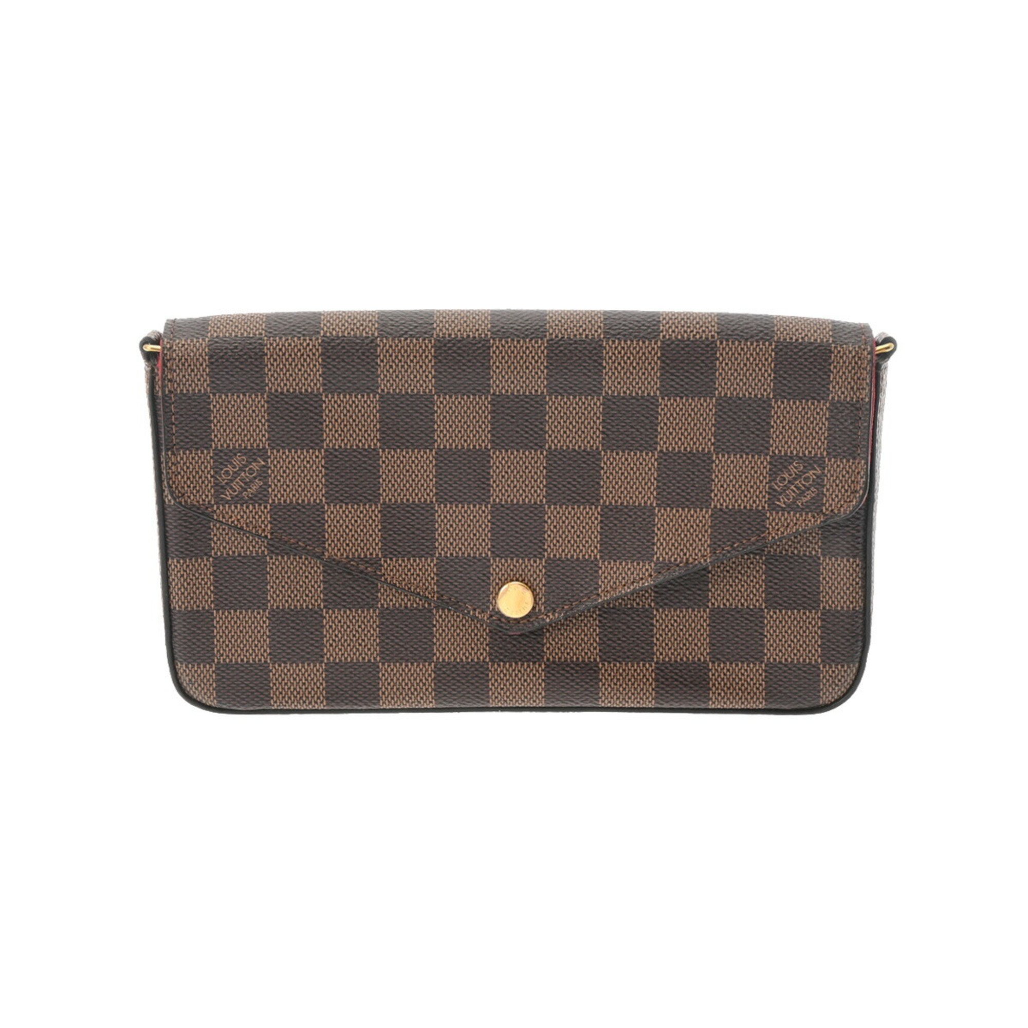 LOUIS VUITTON Damier Pochette Felicie Chain Wallet N63032 Women's Canvas Shoulder Bag