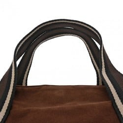 HERMES Troca Horizontal MM Tote Bag Brown Unisex Canvas Leather Handbag