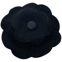 CHANEL Brooch Camellia Corsage Felt Black Flower Pin - Women's KK-13907