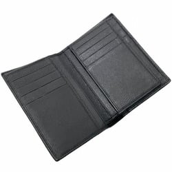 Gucci Crest Wallet Leather Black 203608 GUCCI Card Case Holder Bi-fold Compact TS-13710