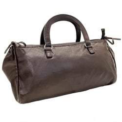 Prada Handbag Tote Bag Leather Dark Brown PRADA HWKR-12548