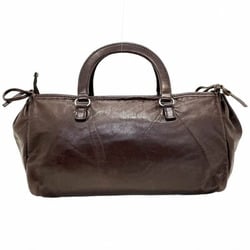 Prada Handbag Tote Bag Leather Dark Brown PRADA HWKR-12548