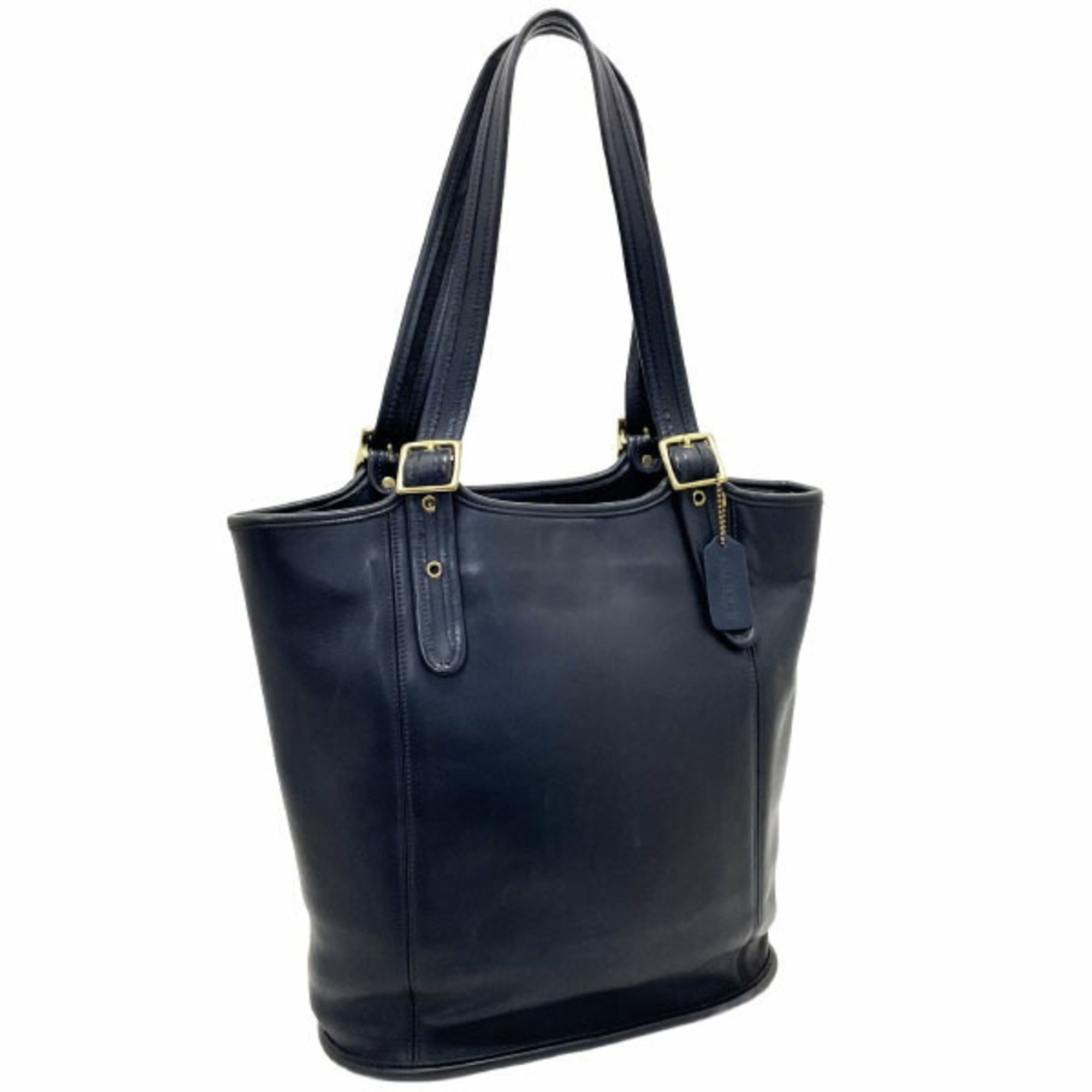 Coach Tote Bag Old Leather Dark Navy 9090 COACH Shoulder KW-4768