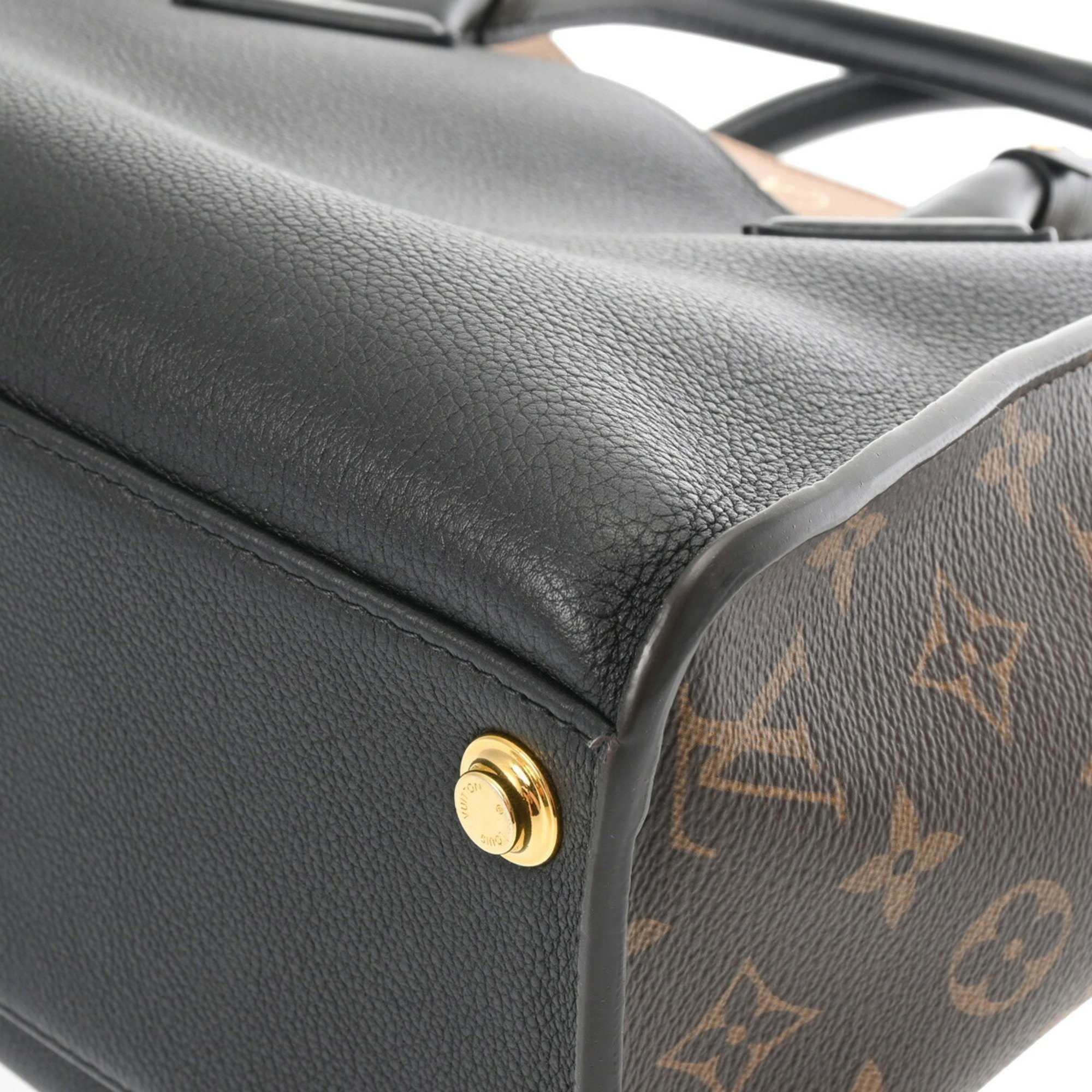 LOUIS VUITTON Louis Vuitton Monogram On My Side MM Noir M53823 Women's Leather Bag