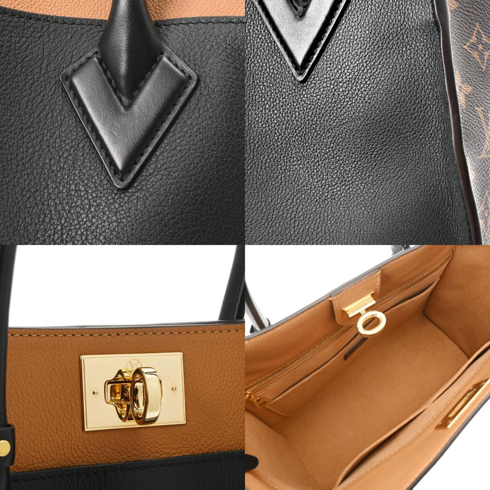 LOUIS VUITTON Louis Vuitton Monogram On My Side MM Noir M53823 Women's Leather Bag