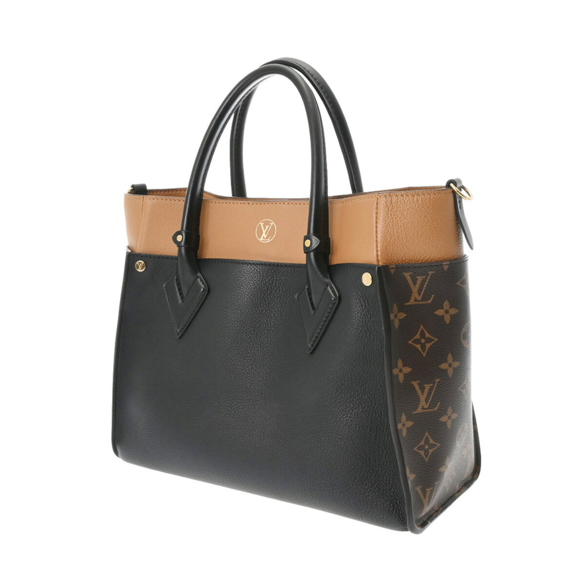 LOUIS VUITTON Louis Vuitton Monogram On My Side MM Noir M53823 Women's Leather Bag