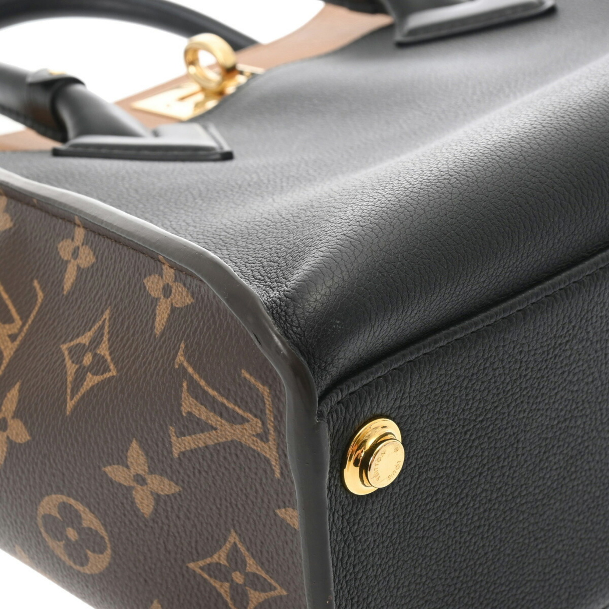 LOUIS VUITTON Louis Vuitton Monogram On My Side MM Noir M53823 Women's Leather Bag