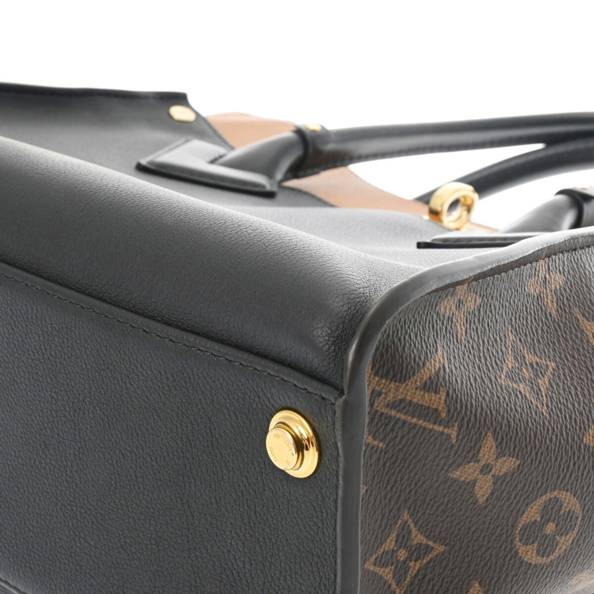 LOUIS VUITTON Louis Vuitton Monogram On My Side MM Noir M53823 Women's Leather Bag