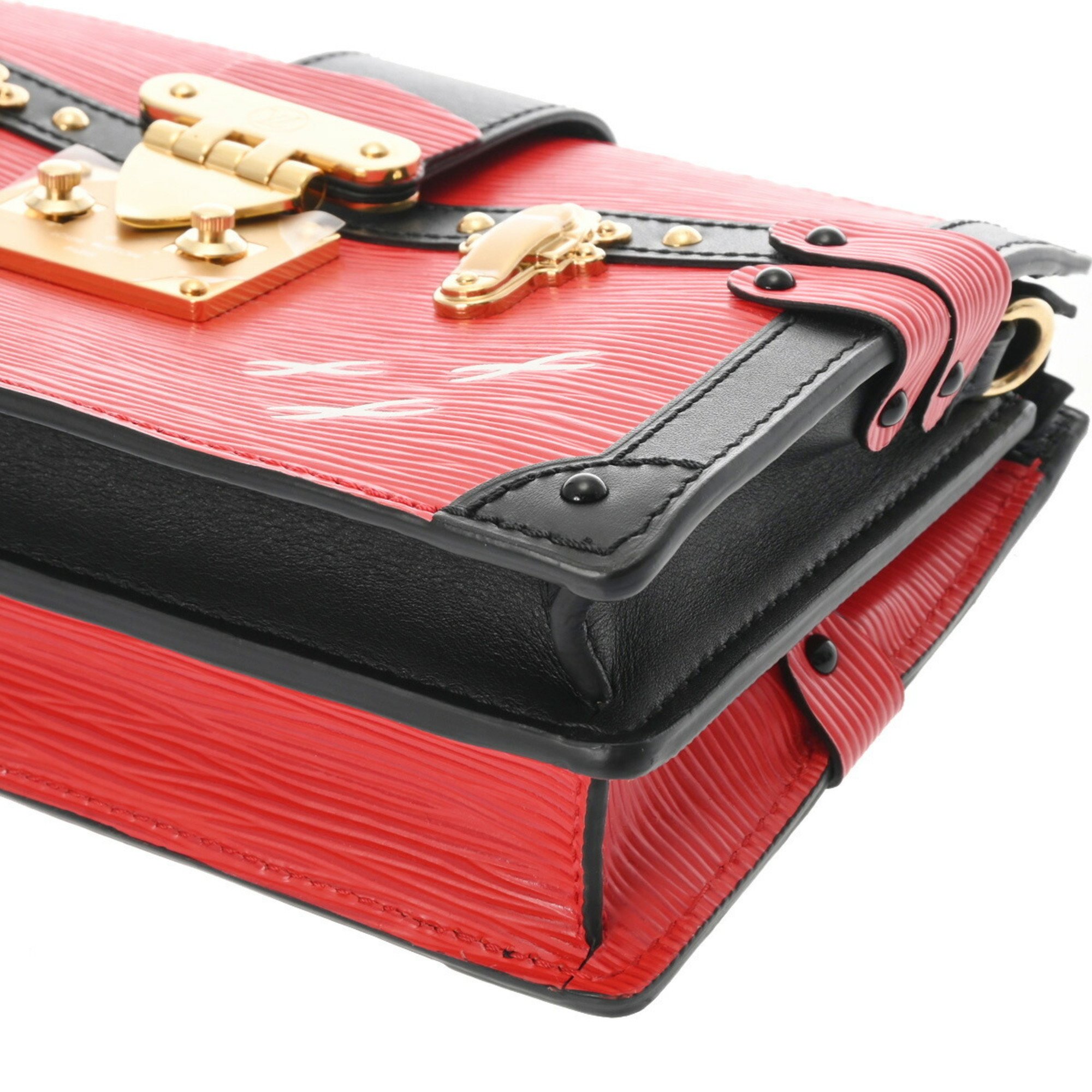 LOUIS VUITTON Louis Vuitton Epi Trunk Clutch Rouge/Noir M51697 Women's Leather Shoulder Bag