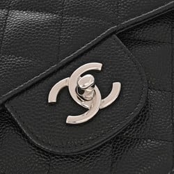 CHANEL Chanel Matelasse Chain Shoulder Double Flap 30cm Black A58600 Women's Caviar Skin Bag