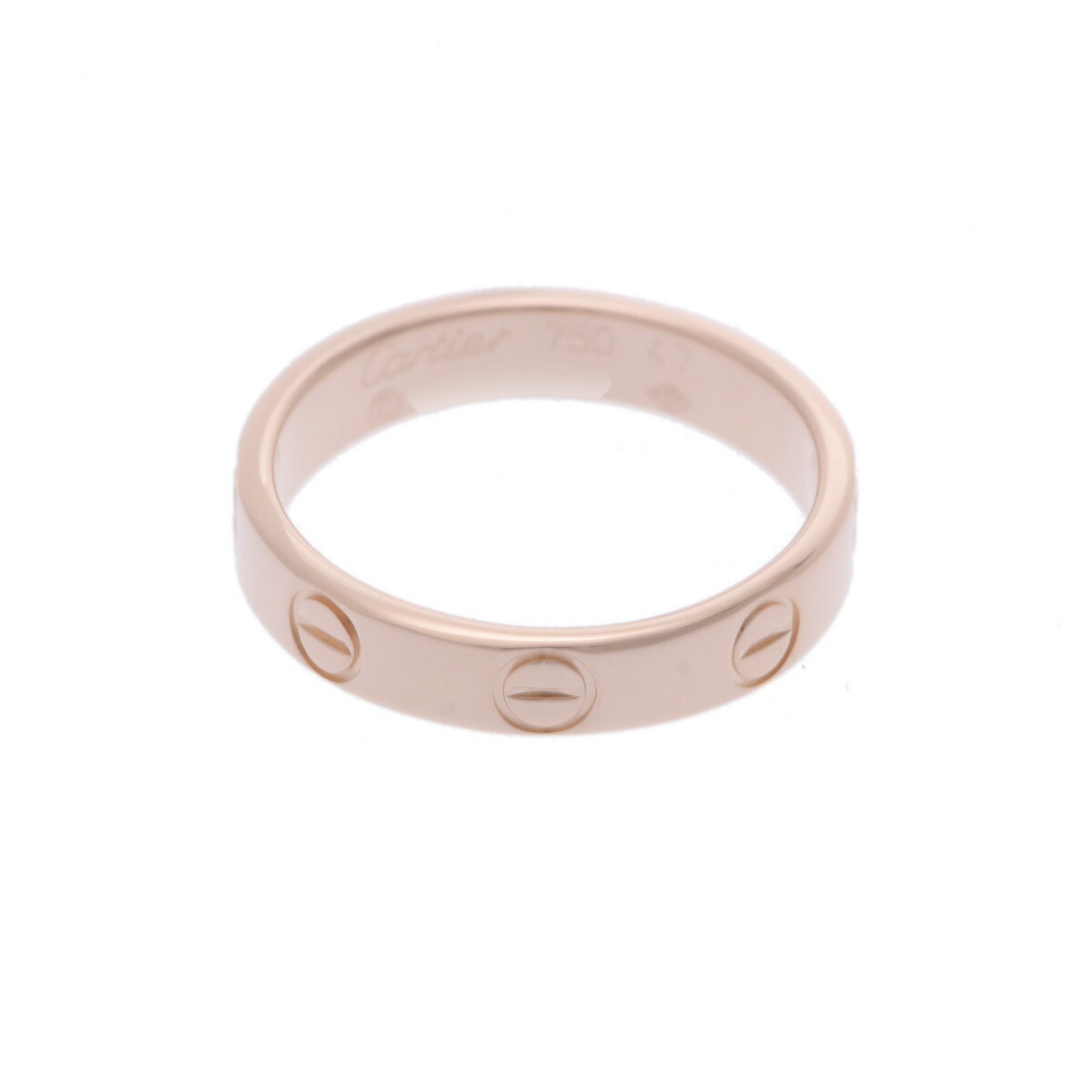 CARTIER Love Ring #47 Size 7 Women's K18 Pink Gold