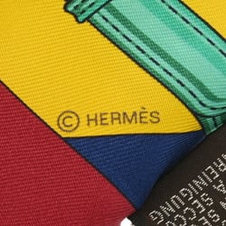 HERMES Twilly CLIC CLAC MODERN New Tag Red/Multicolor Women's 100% Silk Scarf Muffler