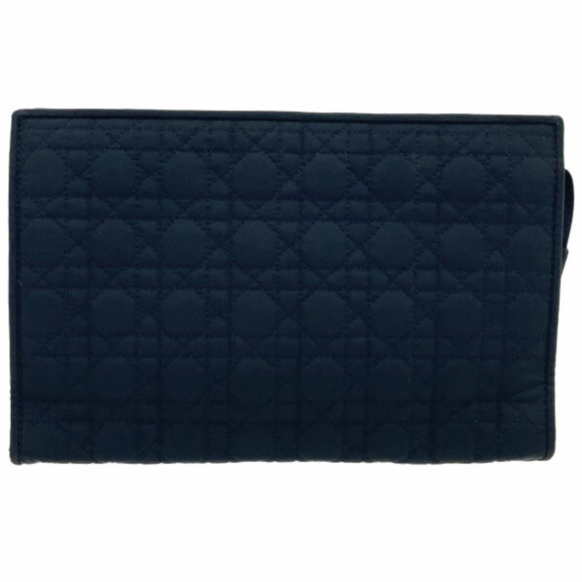 Christian Dior Pouch Cannage Nylon Black Stitch Tick C.Dior HH-13876