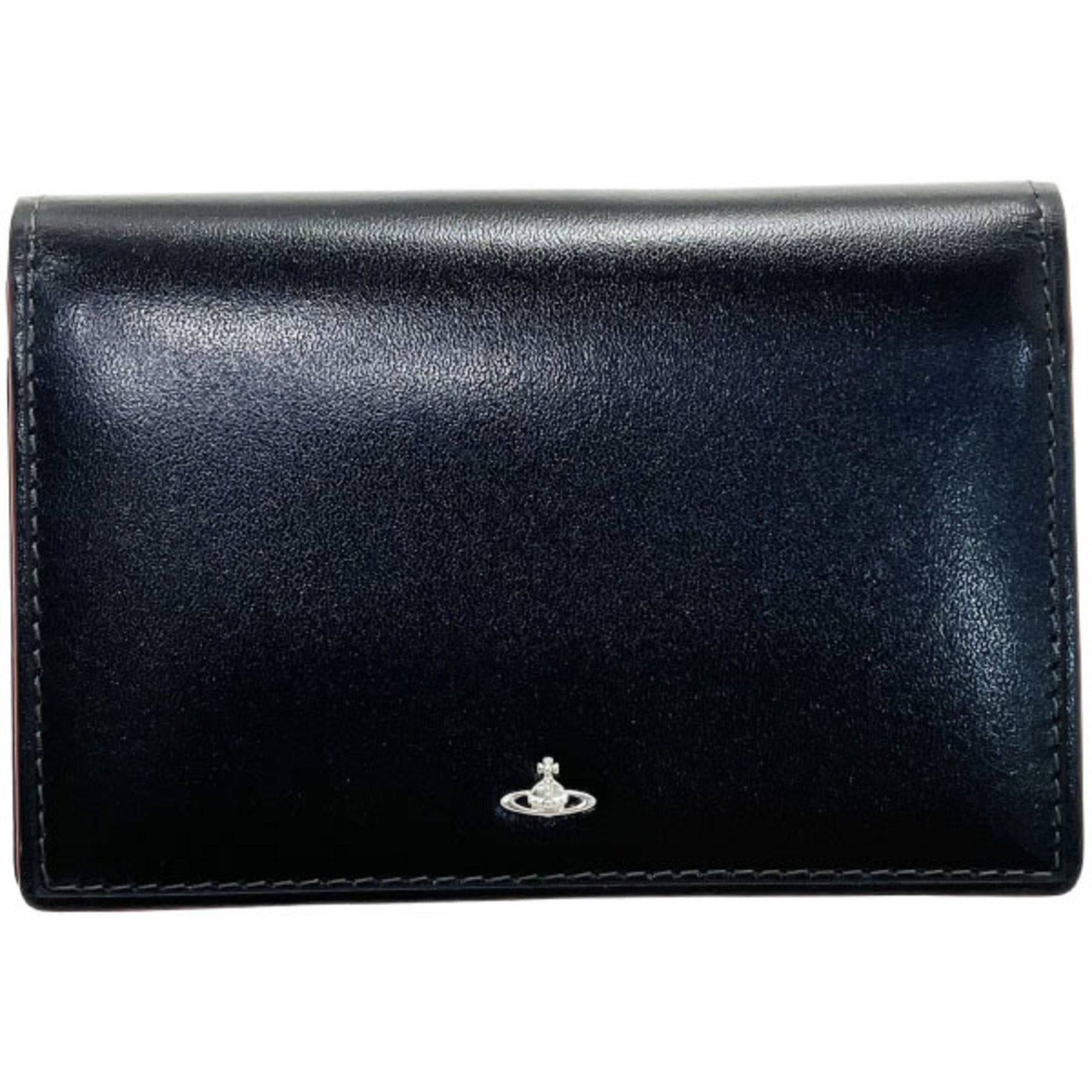 Vivienne Westwood Card Case Orb Business Holder Leather Black 3718D772 IC Pass TSMY-13859