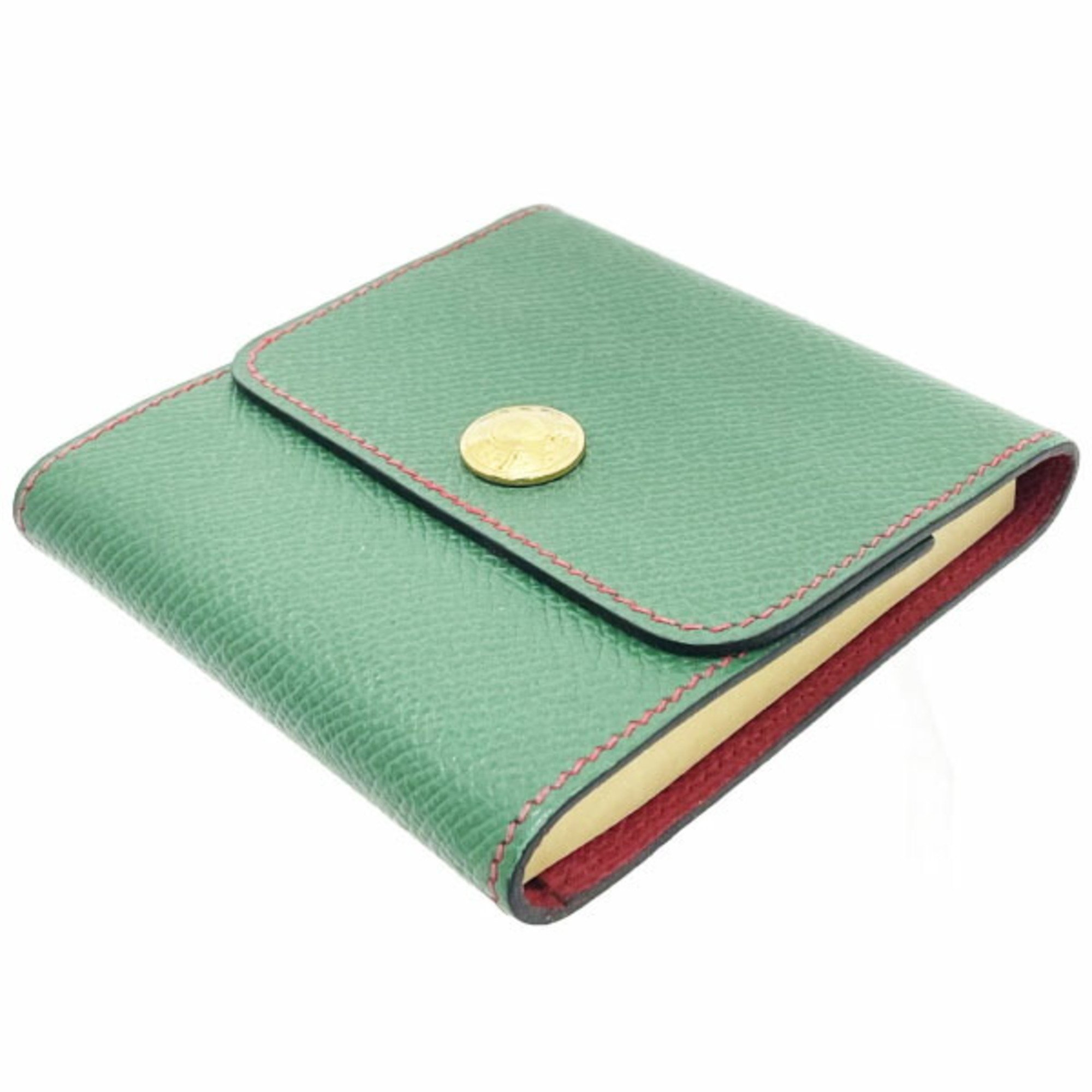 Hermes Sticky Note Case Arajif Post-it Leather Green HERMES Memo Cover HH-13982