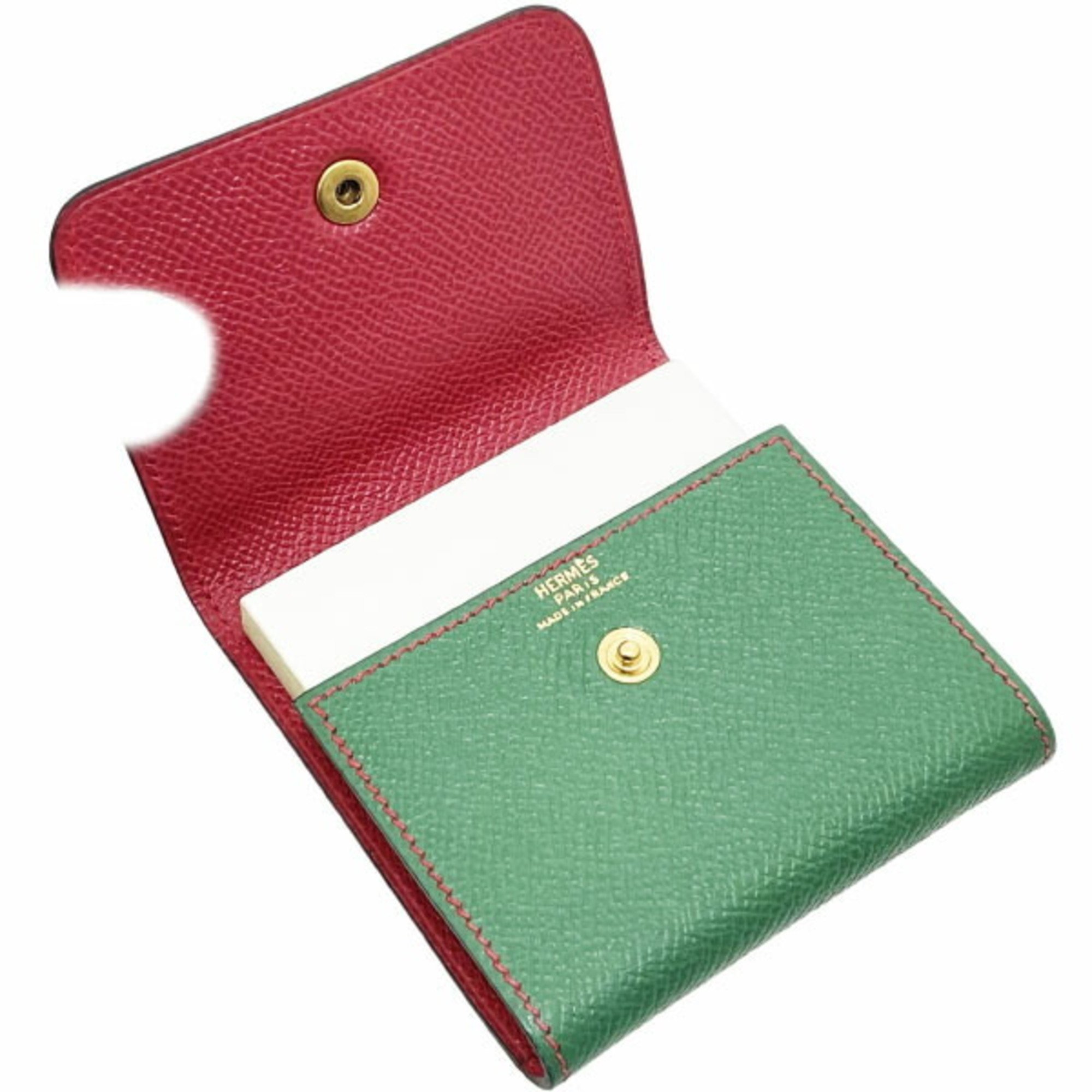 Hermes Sticky Note Case Arajif Post-it Leather Green HERMES Memo Cover HH-13982