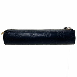 Gucci Pen Case Shima Line Pouch Leather Black 170780 GUCCI Guccissima MM-13833