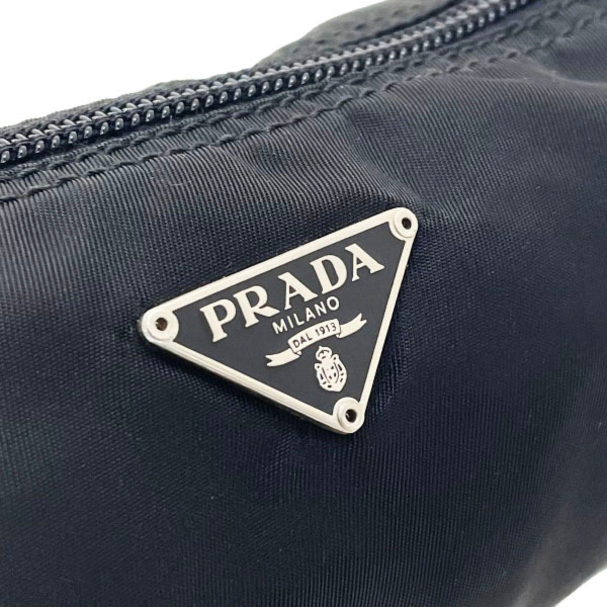 Prada Pouch Triangle Nylon Black PRADA Plate Barrel Tick Pen Case NERO TT-13983