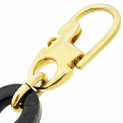 Gucci Key Holder Bamboo Hook Leather Natural Black GUCCI Ring Charm SS-13981