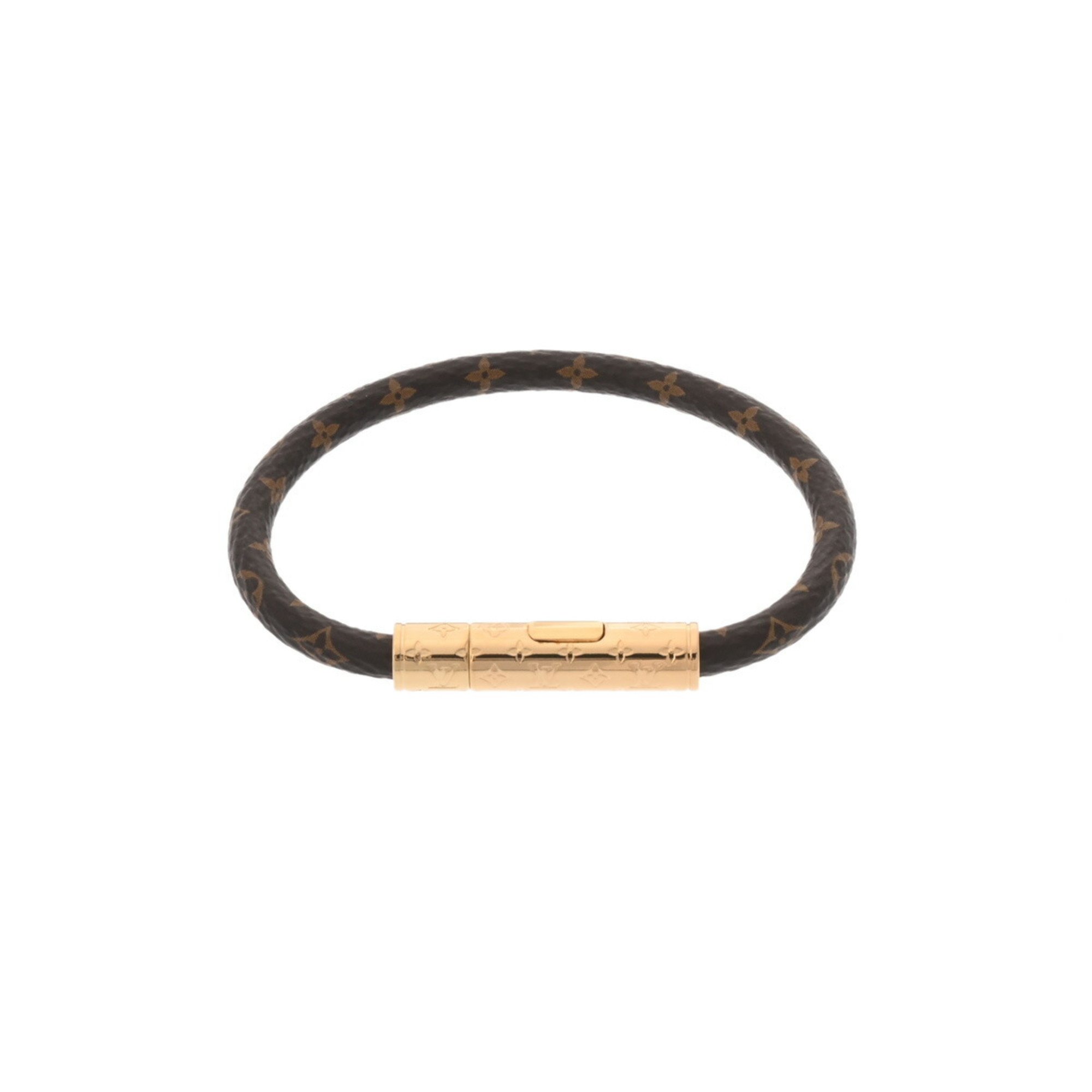 LOUIS VUITTON LV Confidential Brown M8274F Women's Leather Bracelet