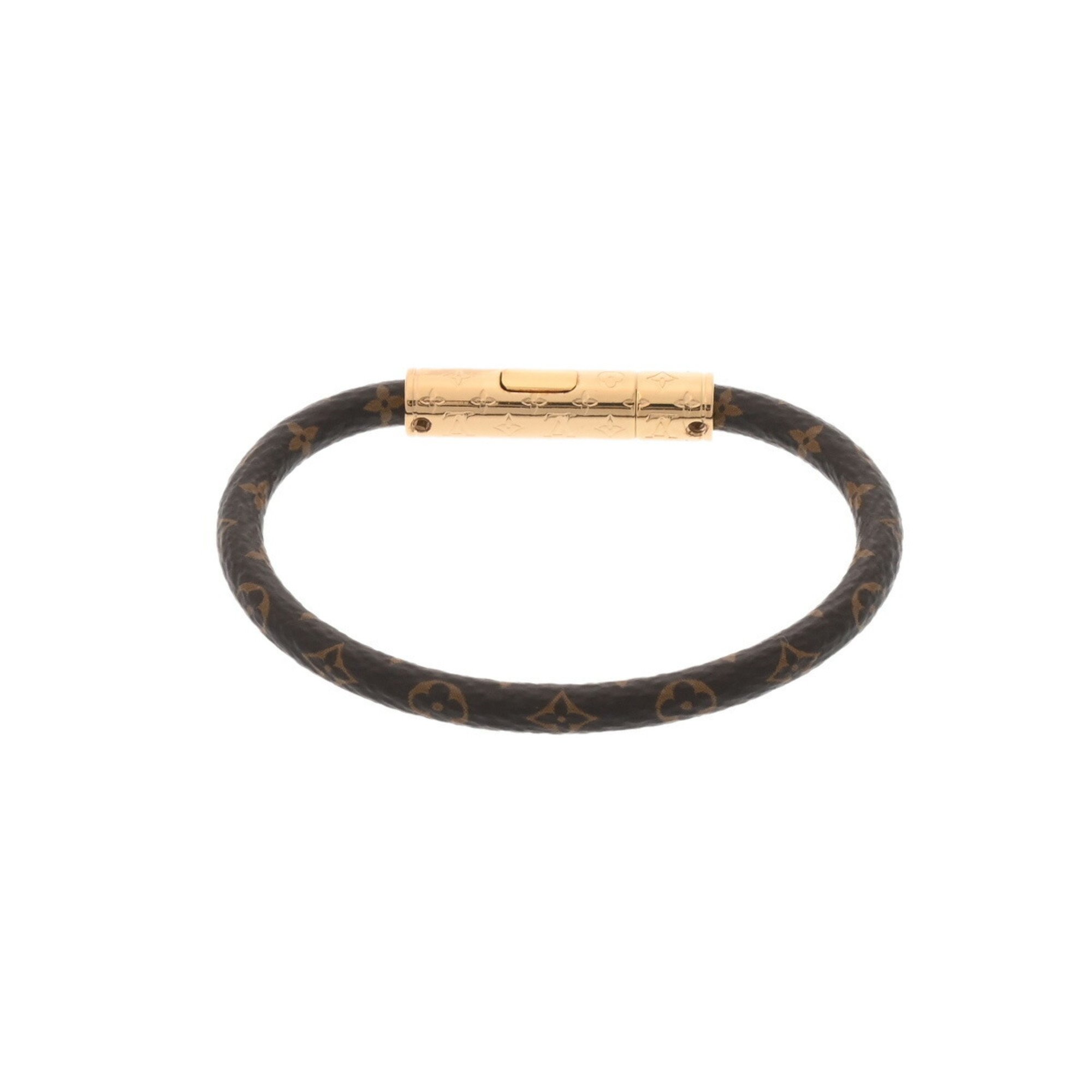 LOUIS VUITTON LV Confidential Brown M8274F Women's Leather Bracelet