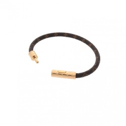 LOUIS VUITTON LV Confidential Brown M8274F Women's Leather Bracelet