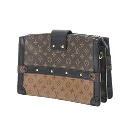 LOUIS VUITTON Louis Vuitton Monogram Reverse Trunk Clutch Brown M43596 Women's Canvas Shoulder Bag