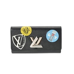 LOUIS VUITTON Epi Portefeuille Twist World Tour Noir M62008 Women's Leather Long Wallet