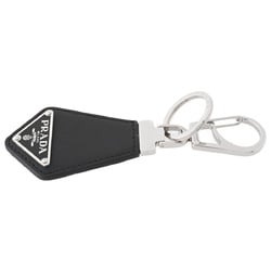 PRADA Saffiano Leather Key Ring Triangle Holder 2PP041 Metal Black E-156776