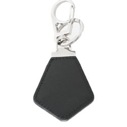 PRADA Saffiano Leather Key Ring Triangle Holder 2PP041 Metal Black E-156776