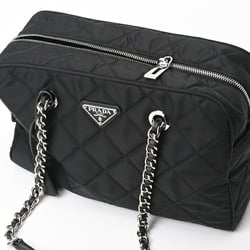 PRADA Quilted Chain Shoulder Boston Bag 1BB903 Nylon Nero (Black) S-156782