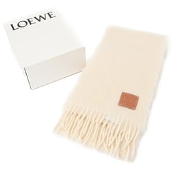 Loewe Anagram Scarf Muffler F655254X01 Mohair & Wool White S-154948