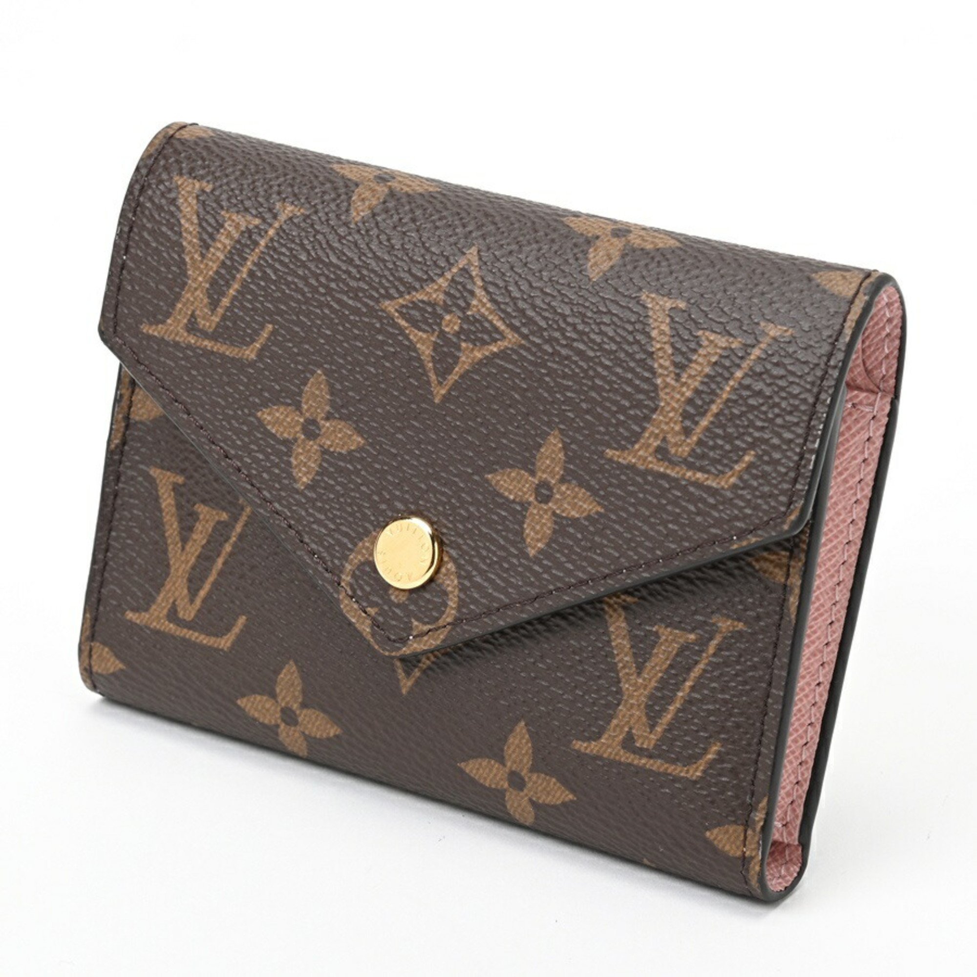 Louis Vuitton LOUIS VUITTON Portefeuille Victorine M62360 Monogram Rose Ballerine S-156876