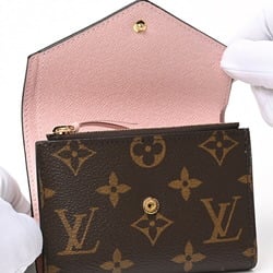 Louis Vuitton LOUIS VUITTON Portefeuille Victorine M62360 Monogram Rose Ballerine S-156876