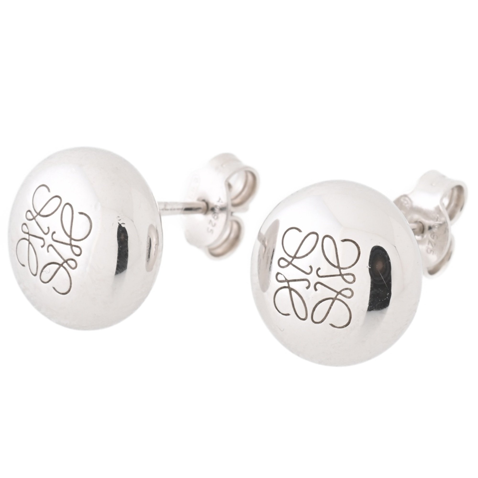 LOEWE Anagram Pebble Stud Earrings J821239X23 Sterling Silver 925 L-156684