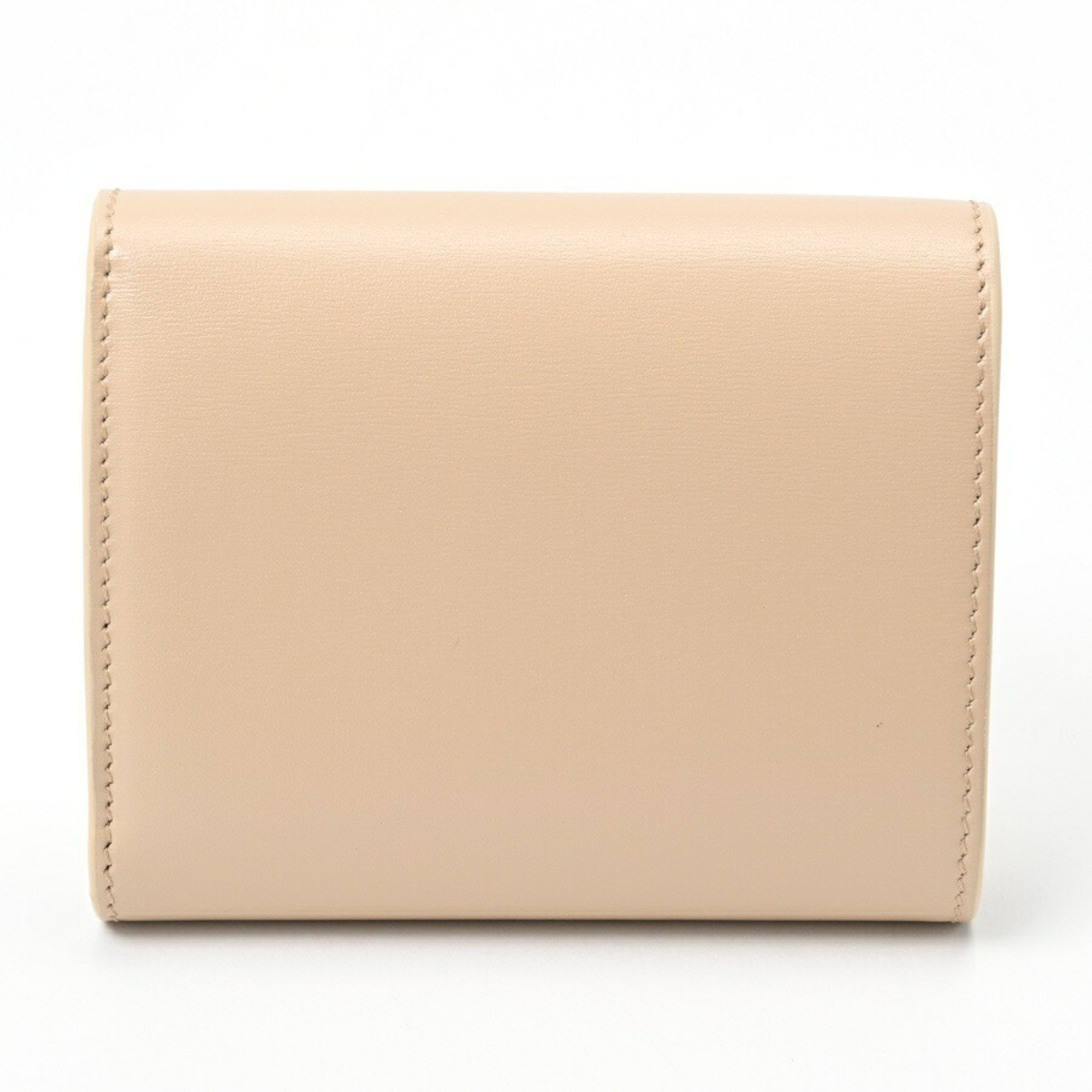 CELINE Triomphe Small Flap Wallet Tri-fold 10D78 Beige T-156820