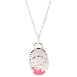 Tiffany & Co. Return to Color Splash Oval Tag Necklace Sv.925 Pink E-156777