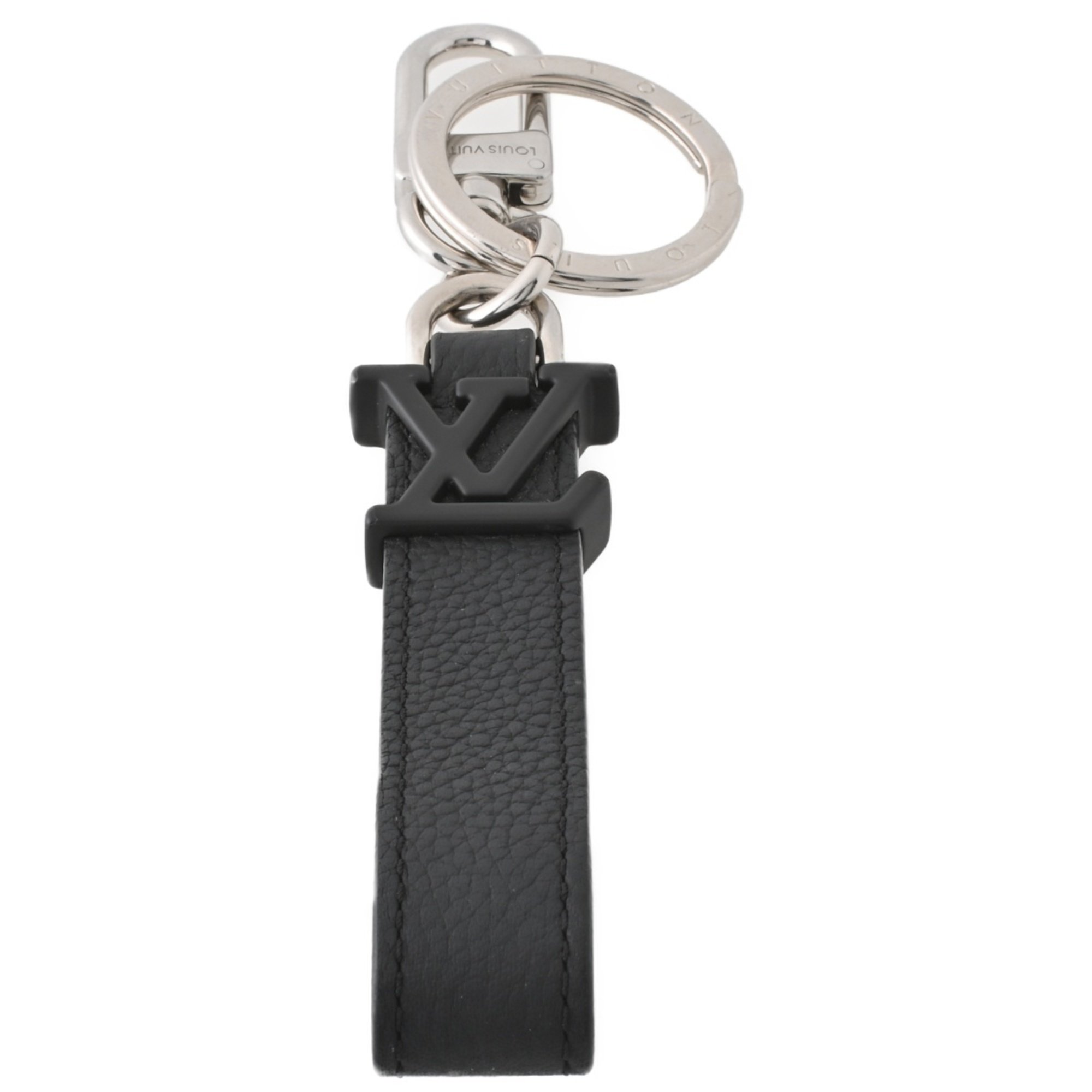 Louis Vuitton LOUIS VUITTON Keychain Dragonne Aerogram Keyring M01194 Leather Black S-156667