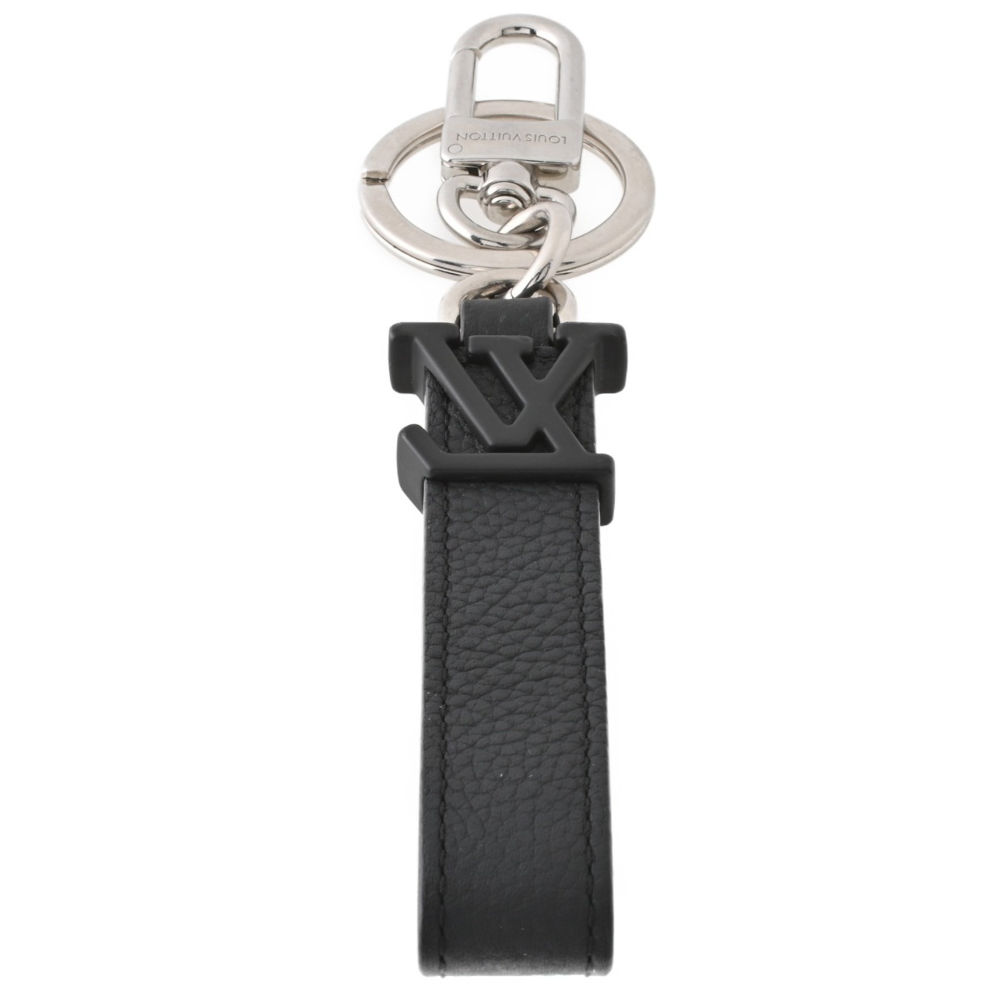 Louis Vuitton LOUIS VUITTON Keychain Dragonne Aerogram Keyring M01194 Leather Black S-156667