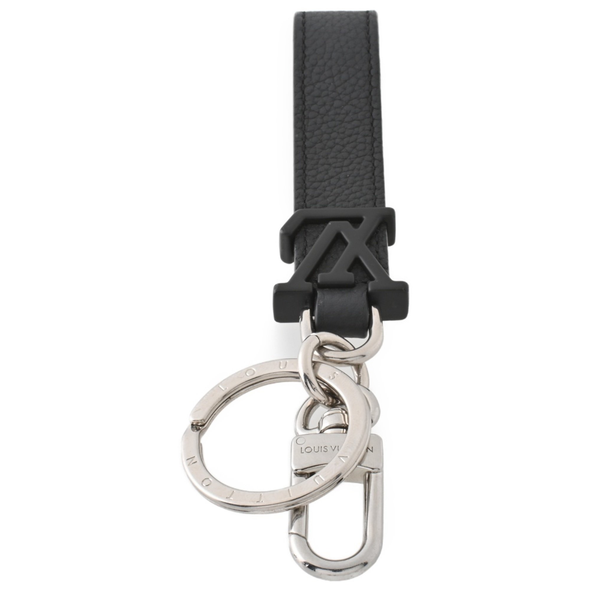 Louis Vuitton LOUIS VUITTON Keychain Dragonne Aerogram Keyring M01194 Leather Black S-156667